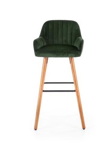 Стул барный HALMAR H93 темно-зеленый/орех