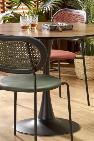 Стол обеденный HALMAR OLMO орех/черный 90