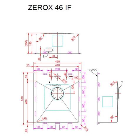 Мойка ZORG ZEROX 46 IF PVD GUNBLACK