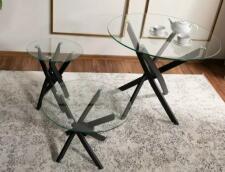 Стол обеденный SIGNAL AGIS прозрачный/черный мат 90