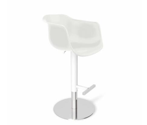 Стул барный Sheffilton SHT-ST31/S128 белый/хром/белый муар Стул барный Sheffilton SHT-ST31/S128 белый/хром/белый муар