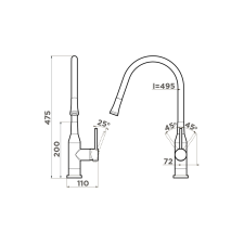 Смеситель для кухни Omoikiri Yatomi-BN-WH нержавеющая сталь