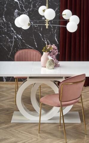 Стул HALMAR K499 розовый/золотой