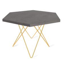 Стол журнальный Sheffilton SHT-TU37/ТТ20 70 ЛДСП артикул Сж-109 золото/бетон чикаго темно-серый