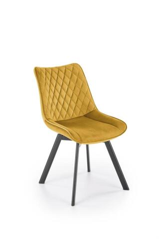 Стул HALMAR K520 горчичный/черный, поворотный