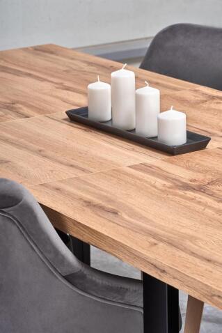 Стол обеденный HALMAR VENOM дуб вотан/черный 160-210/90