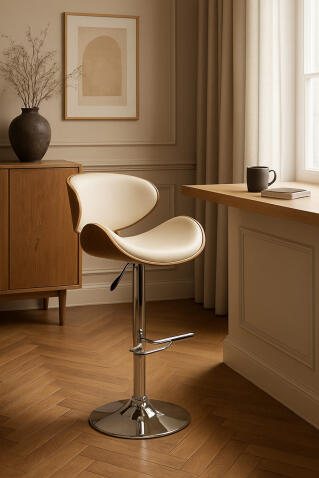 Стул барный HALMAR H44 орех/крем