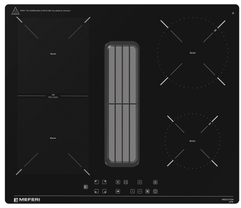 Варочная панель индукционная с вытяжкой MEFERI XSMART60BK ULTRA