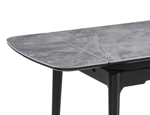 Стол обеденный SIGNAL SENTO серый лак/черный 120-180/80