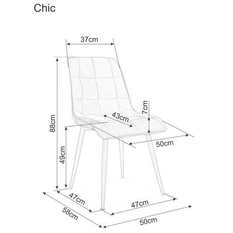 Стул SIGNAL CHIC Velvet Bluvel 14 серый/хром