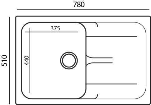 Мойка POLYGRAN ALTO 780 черный №16