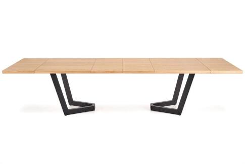 Стол обеденный HALMAR MASSIVE 2 дуб натуральный/черный 160-250/90