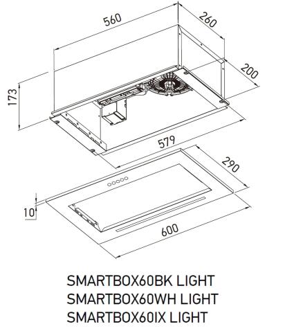 Вытяжка кухонная MEFERI SMARTBOX60BK LIGHT