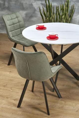 Стол обеденный HALMAR EDGAR 2 белый мрамор/черный 100