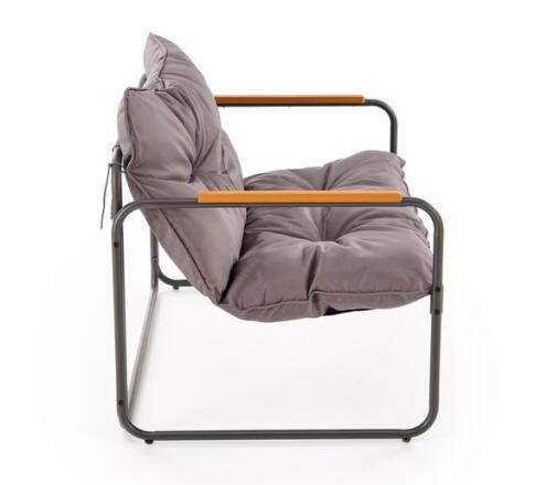 Комплект HALMAR HUDSON (диван + 2 кресла + стол журнальный) серый/коричневый