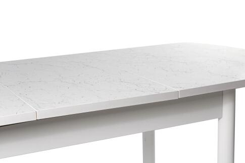 Стол ВВР Раздвижной пластиковый Мрамор марквина белый/Прямое белый, 110-150/70