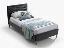 Кровать SIGNAL AZURRO Velvet Bluvel 14 серый/дуб 90/200