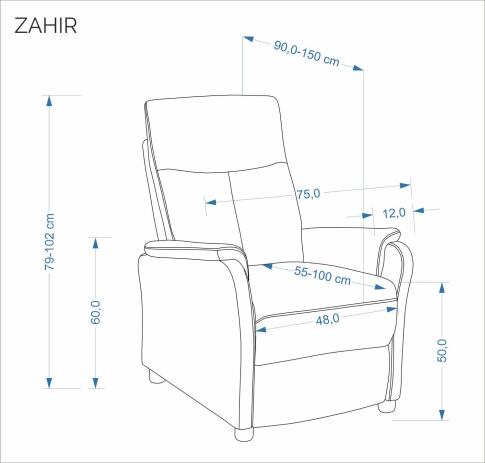 Кресло HALMAR ZAHIR раскладное, бежевый