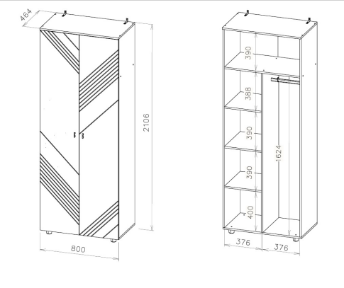 Шкаф NN Мебель (МС Байкал К) Дуб Золотой/Белый матовый, двухстворчатый комбинированный (SAFE)