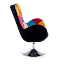 Кресло HALMAR BUTTERFLY PATCHWORK разноцветный/хром