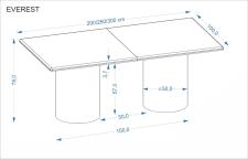 Стол обеденный HALMAR EVEREST дуб натуральный 200-300/100