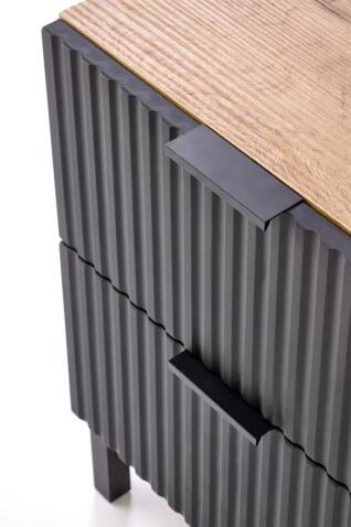 Тумба прикроватная HALMAR NELA дуб вотан/черный