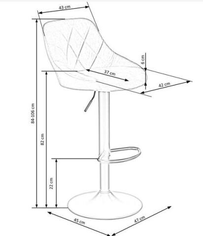 Стул барный HALMAR H101 темно-синий/черный