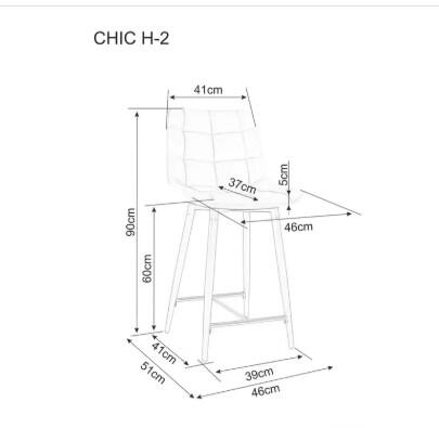 Стул барный SIGNAL CHIC H-2 Velvet Bluvel 78 зеленый/черный