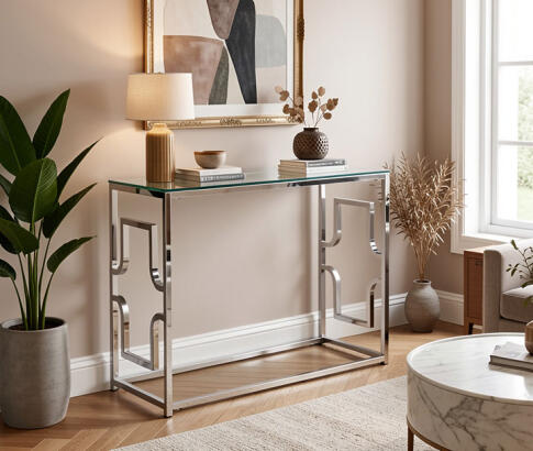 Консоль SIGNAL VERSACE C прозрачный/серебряный, 80/40/78