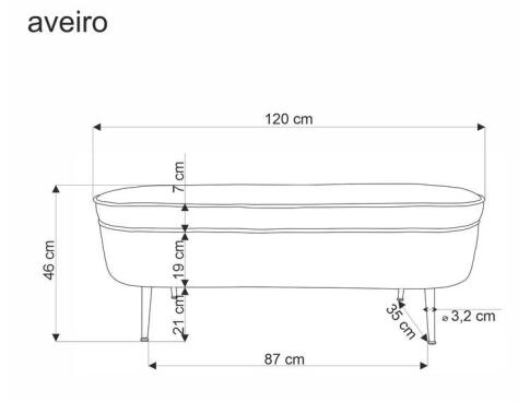 Скамья HALMAR AVEIRO кремовый