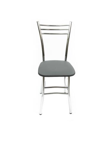 Стул ВВР Трио серый/хром, экокожа
