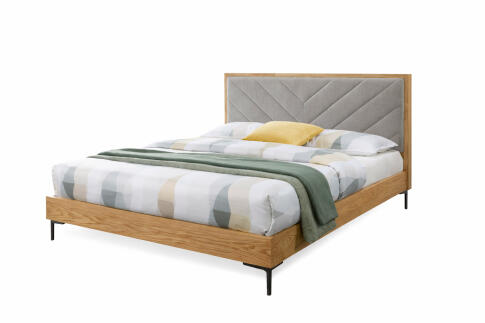 Кровать HALMAR MARGARITA серый/натуральный, 160/200