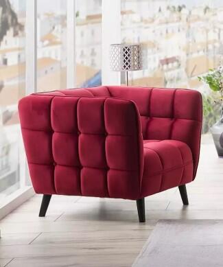 Кресло SIGNAL CASTELLO 1 Velvet Bluvel 59 бордовый/венге