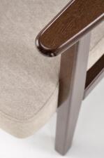 Кресло HALMAR MILANO 1S tap. Castel 15 бежевый/орех