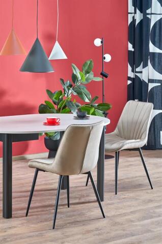 Стол обеденный HALMAR RINGO кашемир/черный 102-142/102