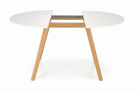 Стол обеденный HALMAR RUBEN белый матовый/натуральный 102-142/102