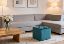 Пуф SIGNAL LORI Velvet Bluvel 85 бирюзовый