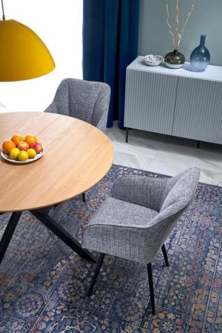 Стол обеденный HALMAR ACORD натуральный/черный 120-200/120