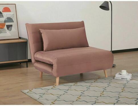 Кресло SIGNAL SPIKE Velvet tap. 182 раскладное, античный розовый/бук