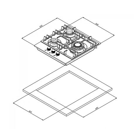 Поверхность газовая WEISSGAUFF HG 453 BGV