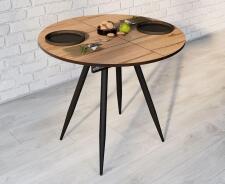 Стол ВВР Элип-2 дуб кера/черный конус, пластик