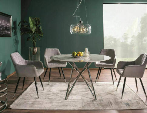 Стол обеденный SIGNAL MURANO белый/хром 90