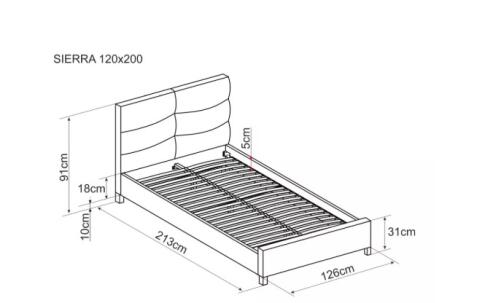 Кровать SIGNAL SIERRA Velvet Bluvel 03 светло-серый/дуб 120/200