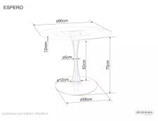 Стол обеденный SIGNAL ESPERO белый мрамор/золотой 90