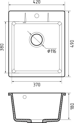 Кухонная мойка GRANFEST URBAN UR-242 черный