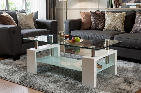 Стол журнальный HALMAR DIANA H белый, 110/60/55