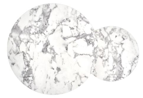 Комплект HALMAR PAOLA (2 стола журнальных) белый мрамор/золотой, 60/40 и 38/34