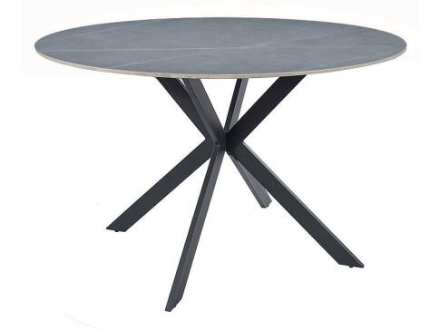 Стол обеденный SIGNAL TALIA эффект серого мрамора/черный 90