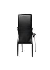 Стул ВВР Оскар черный/хром, экокожа
