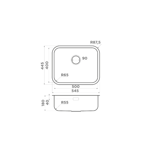 Кухонная мойка из нержавейки Omoikiri Omi 54-U/I-IN нержавеющая сталь
